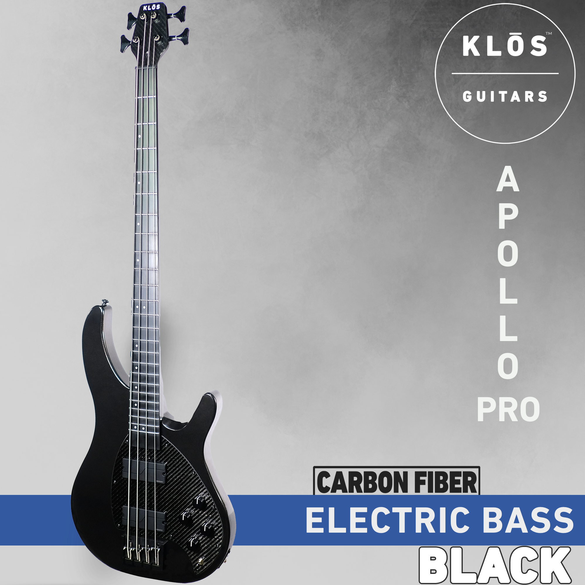 Black Apollo Pro Electric Bass 