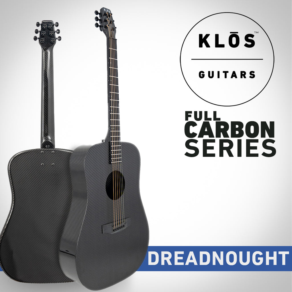 Klos Full Carbon Dreadnought (Lefty) left-handed acoustic guitar, front view