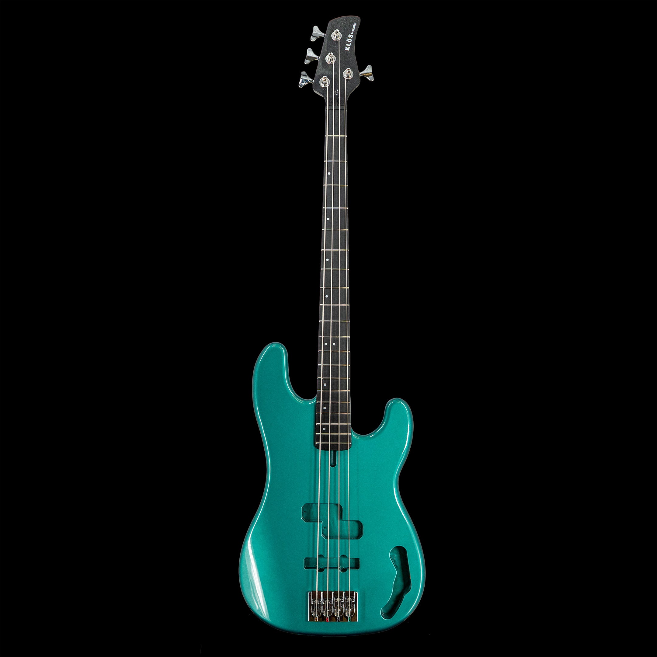 F-Series neck on a teal Fender Precision Bass