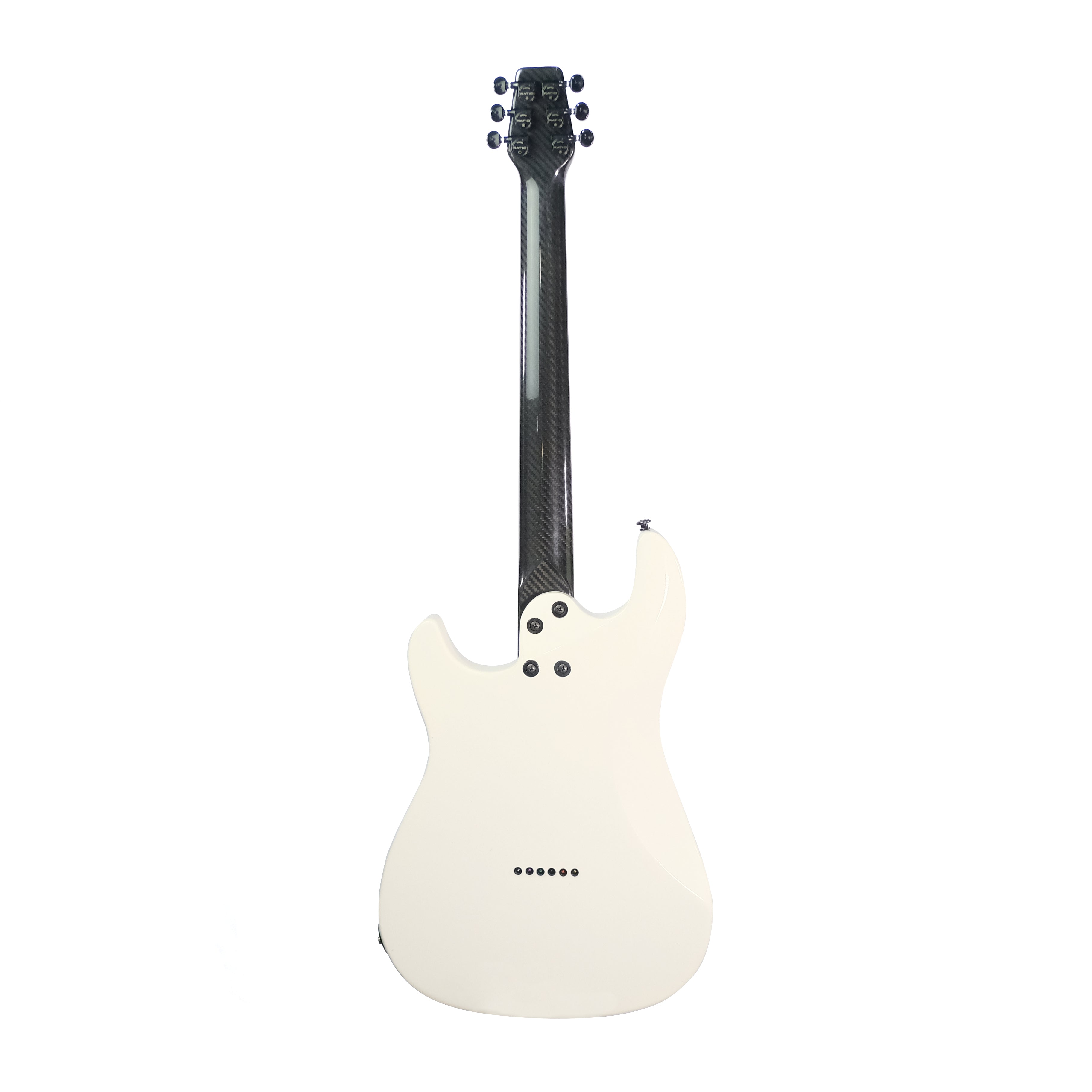 White Electric Guitar on a white background (rear)