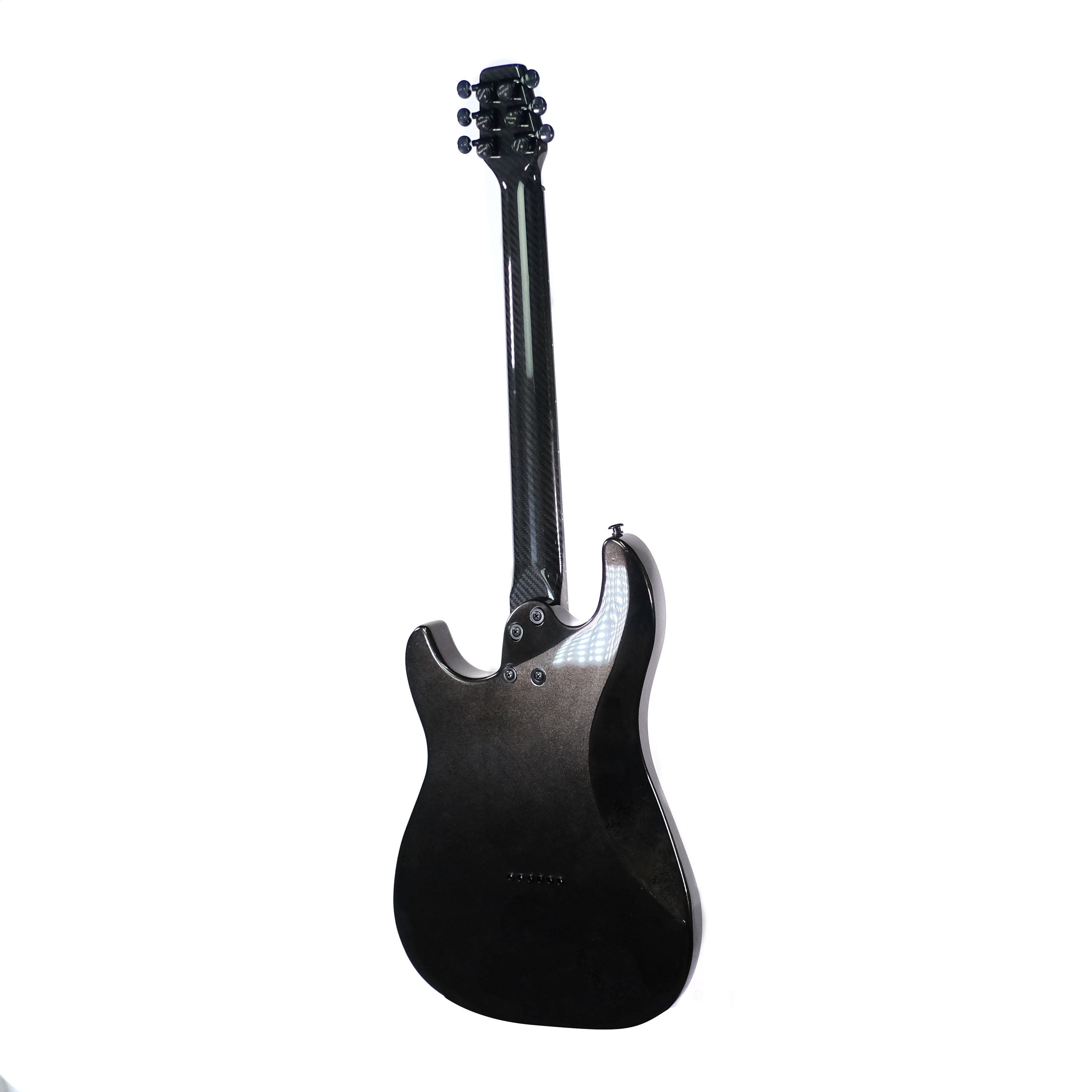 Black Electric Guitar on a white background (rear)