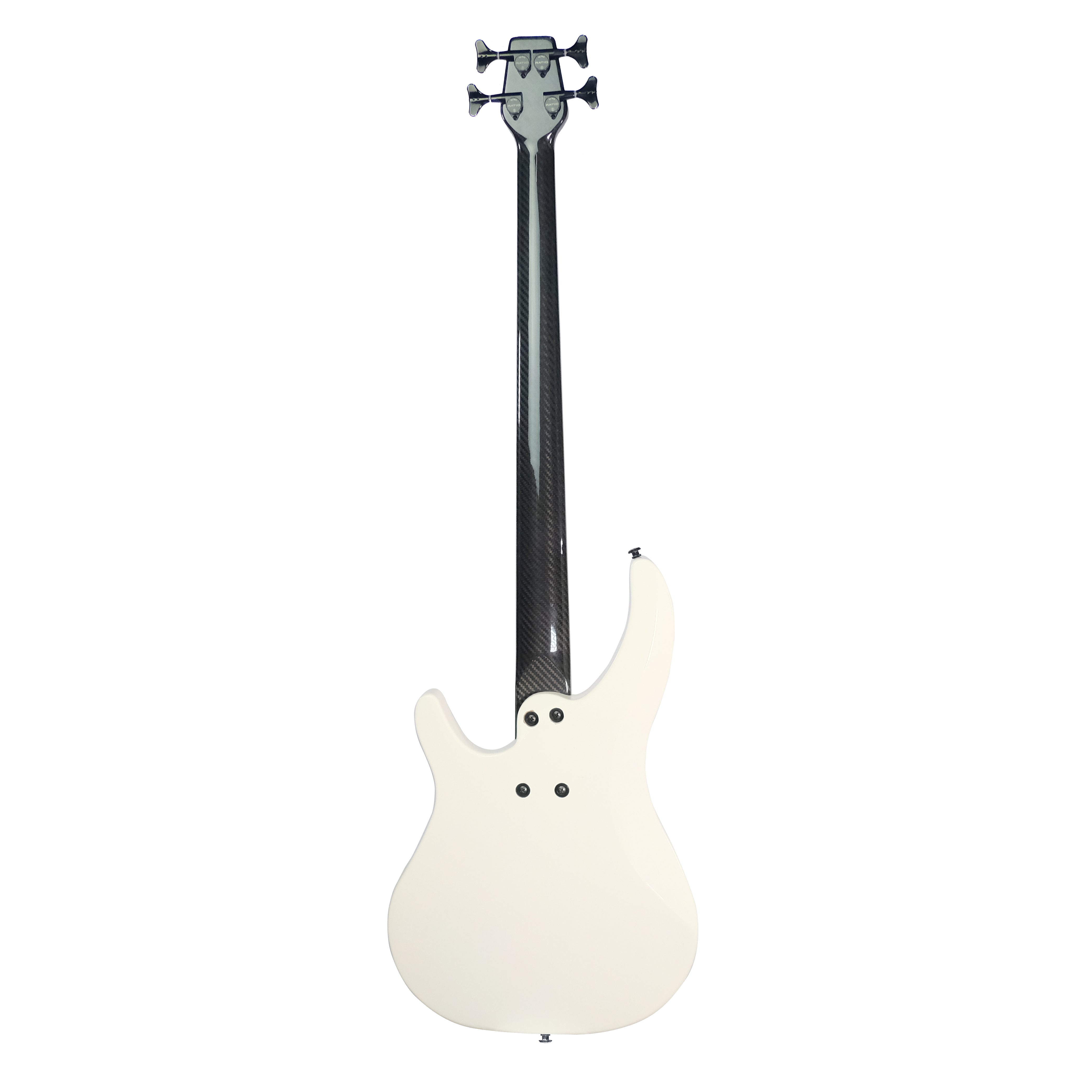 White Electric Bass on a white background (rear)