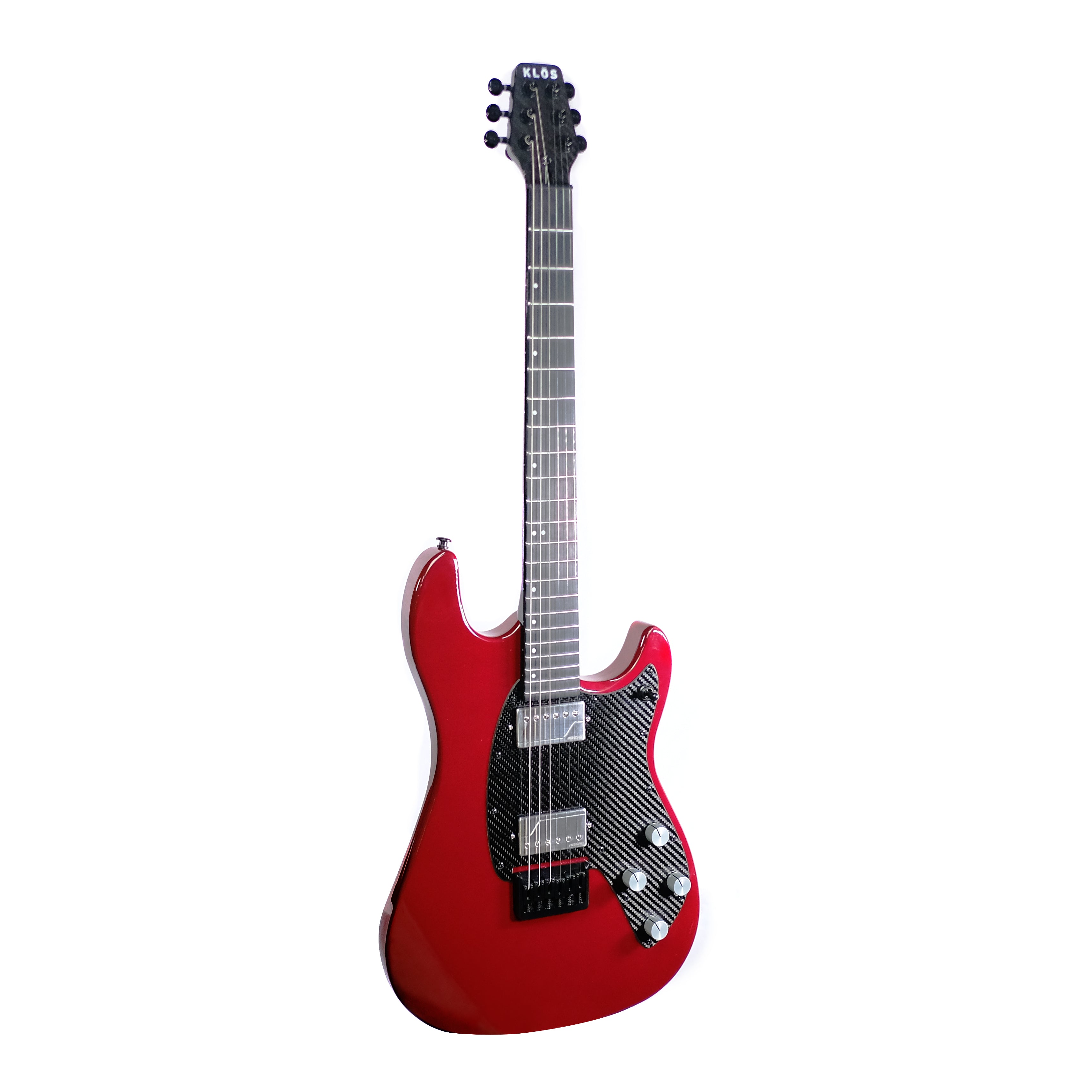 Red Electric Guitar on a white background (front angle)