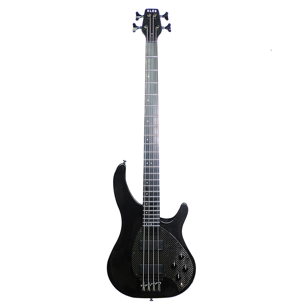 Black Electric Bass on a white background 