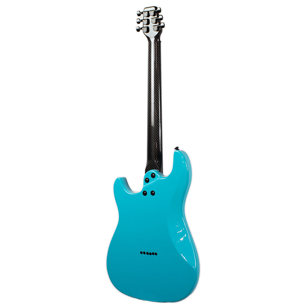 Aqua Electric Guitar on a white background (rear)