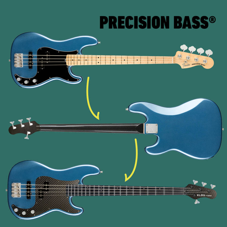 Carbon Fiber Bass Neck and Pickguard Upgrade (50 Deposit) KLOS Guitars